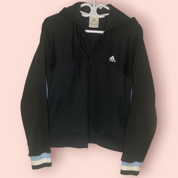 Adidas The Brand with 3 Stripes Women’s Jacket with Blue & White Stripes, Size L - Picture 1 of 6